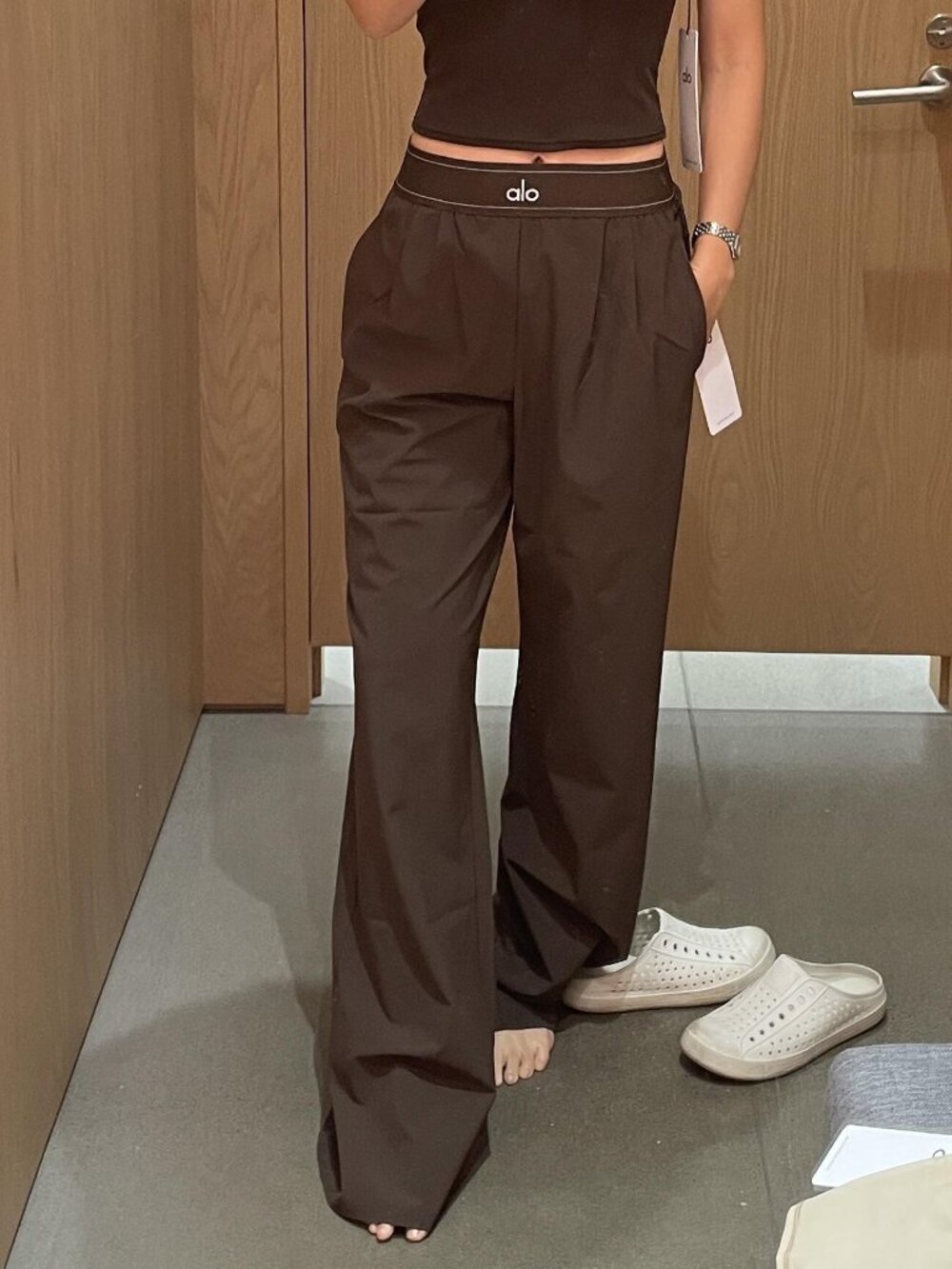 NWT🦔ALO Yoga Espresso Wide Leg Suit Up Pants 30" Inseam